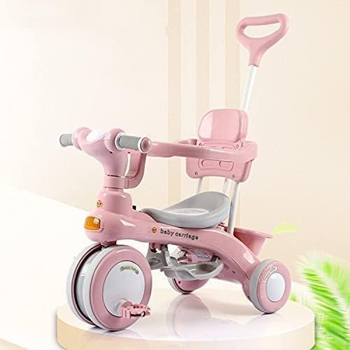 Tricycle 4-en-1 Bébé avec Barre de Poussée - Pédales ABS et Roues Anti-Choc